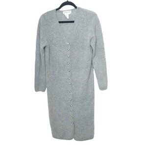 Outlander Gray Wool Angora Blend V Neck Sweater Dress Medium